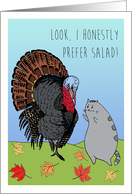 Thanksgiving - Cute Kitty and Turkey card