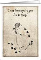 Valentine’s Day - I Was Looking for You Cute Private Detective Kitty card