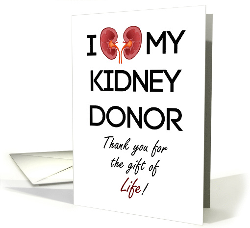 Thank You Organ Donor Kidney Gift of Life Minimalist card (1465776)