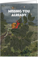 Snail Looking through Binoculars in a Tree, Missing You card