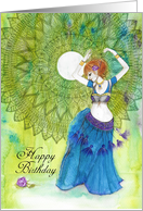 Happy Birthday, Belly dancer, Mandala card
