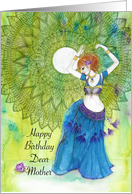 Happy Birthday Dear Mother, Belly dancer, Mandala card