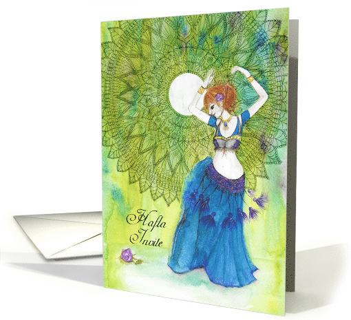 Hafla Invitation, Belly dancer, Mandala card (1468666)