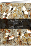 Butterflies and Flowers Happy Birthday to my Lovely Girlfriend card