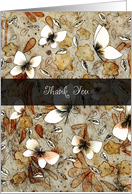 Butterflies and Flowers Thank You card