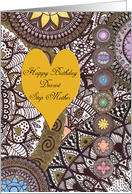 Happy Birthday, Step Mother, Seven Chakras, Mandala, Meditation card