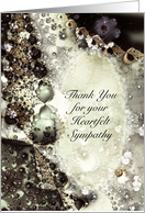 Thank You, For Your Sympathy, Pearls and Lace, Soft Lacy Fractal card