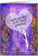 Happy Birthday, Godmother, Rabbit with Hammer and Heart, Art card