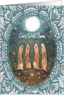 Get Well Soon, Hares with Moon, Art card