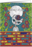 Thinking of You, Cat Princess with Candy Crown card