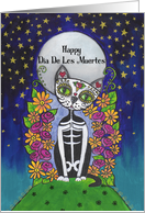 Dia De Los Muertos, Candy Skull Cat card