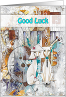 Good Luck, Poodle Dogs, Abstract card