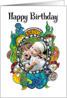 Happy Birthday Custom Photo Cute Pirate Skull card