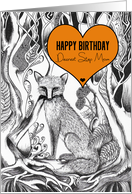 Happy Birthday Dearest Step Mom Fox in Woodland card