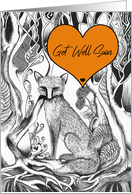 Get Well Soon Fox in Woodland card