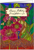 Happy Birthday Mother in Law Modern Botanical Hellebore Flowers card