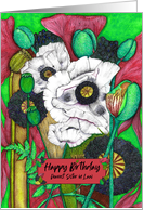 Happy Birthday, Sister in Law, Modern Botanical Poppies card