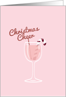 Ros Christmas, Wine, Pink card