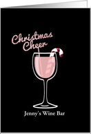 Ros Christmas, Wine, Pink, Business, For Customer card