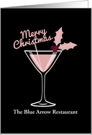 Christmas Cocktail, Pink, Business, For Customer card