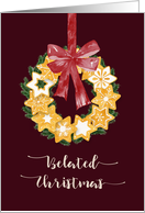 Belated Christmas, Gingerbread Wreath card
