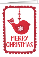 Merry Christmas, Bird, Ornament, Snowflake, Hygge card