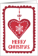 Merry Christmas, Heart, Ornament, Snowflake, Hygge card