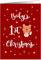 First Christmas, Baby Reindeer, Diapers, Milk Bottle, Cute card