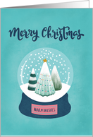 Snow Globe, Merry Christmas, Christmas Tree card