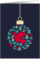 Christmas Ornament, Dove, Peace, Love, Joy card