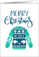 Merry Christmas In July, Ugly Christmas Sweater, Kiwi Bird card