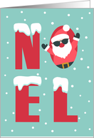 Noel, Cool Santa, Merry Christmas card