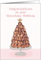 Congratulations, Christmas Wedding, Profiteroles Christmas Tree, card