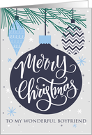 Boyfriend, Merry Christmas, Christmas Ornaments, Hand Lettering card