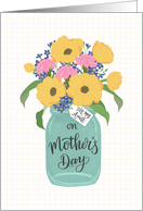 Aunt, Happy Mother’s Day, Mason Jar, Flowers, Hand Lettering card