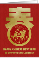 OUR Brother Happy Chinese New Year Ox Spring Chinese character card