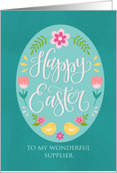 My Supplier Easter Egg with Flowers Chicks and Hand Lettering card