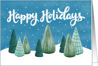 Happy Holidays with a Snowscape of Forest Trees during Winter card