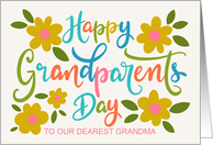 OUR Grandma Happy Grandparents Day with Flowers and Hand Lettering card