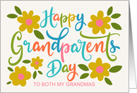 My Grandmas Happy Grandparents Day with Flowers and Hand Lettering card