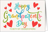 My Grandfathers Happy Grandparents Day with Hearts and Hand Lettering card