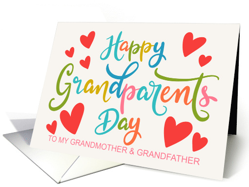 My Grandmother and Grandfather Happy Grandparents Day with Hearts card