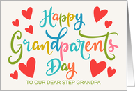 OUR Step Grandpa Grandparents Day with Hearts and Hand Lettering card