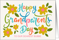 OUR Bubbe Happy Grandparents Day with Flowers and Hand Lettering card