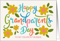 My Bubbie Happy Grandparents Day with Flowers and Hand Lettering card