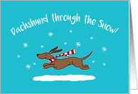 Dachshund Through the Snow Christmas card