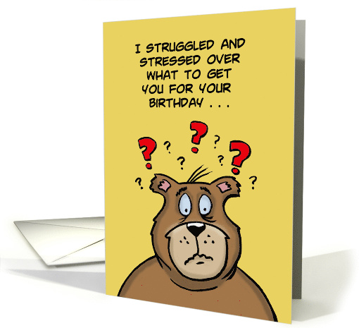 Cartoon Bear Puzzled What To Get For Your Birthday card (1468900)