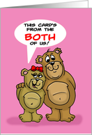This Anniversary Card Is From the Both of Us with Bear Couple card