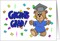 Congrats To The Grad with a Cartoon Bear Graduate In Blue card