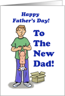 Father’s Day Card With Dad Holding a Baby who’s Diaper fell Off card